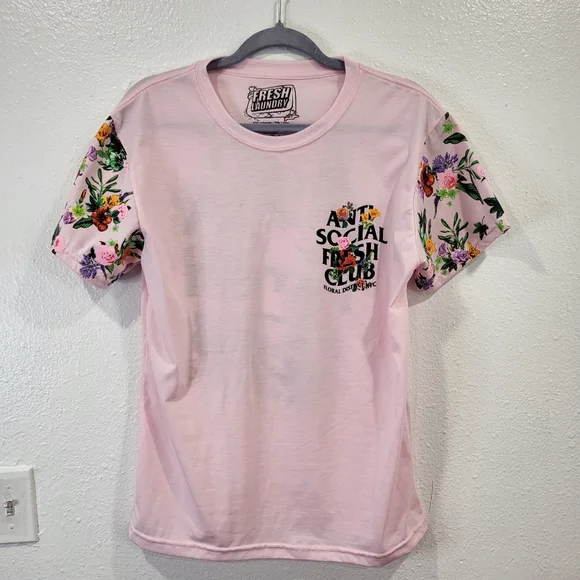 Anti Social Social Club Pink Tee (flower) - Picture 2 of 8